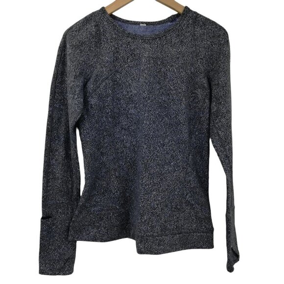 Lululemon Cypress Kiss Long Sleeve Size 10 Fusion Jacquard Black Violet Viola - Picture 1 of 11